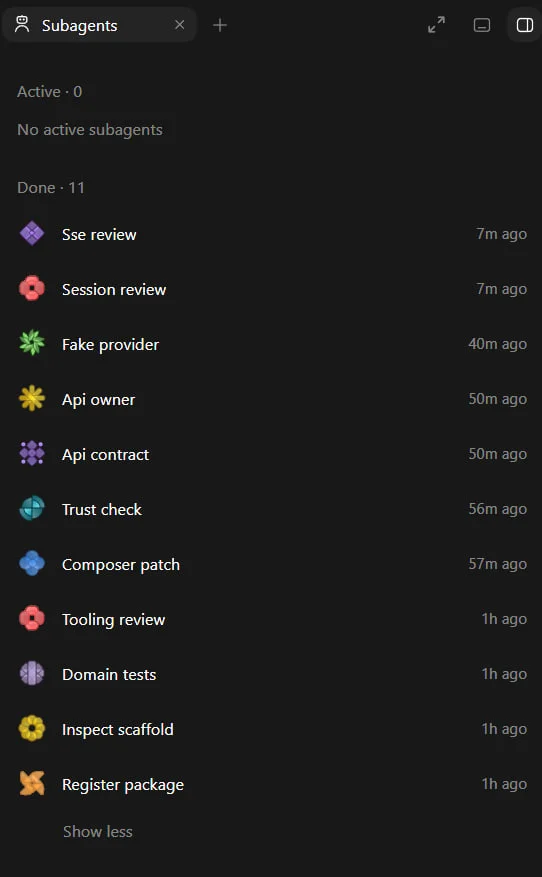 Example of subagents at work